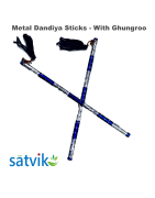 Assorted Metal Dandiya Sticks with Ghungroo, 1 Pair of Multi Color Metal Dandiya Sticks for Navratri Festival/Dandiya Raas